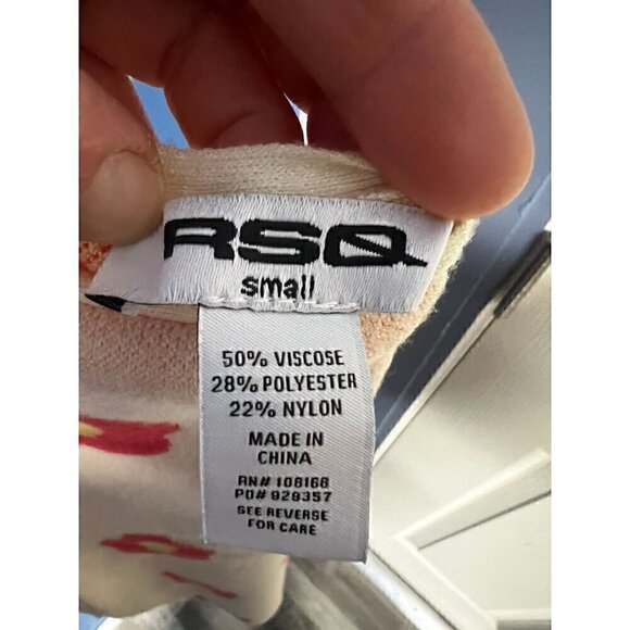 RSQ Floral Knit Halter Dress Women Small With Red/Yellow Daisy Pattern y2k boho - Picture 7 of 7